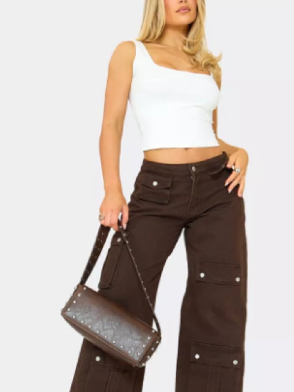 Miss Me Undisputed Fall Palette Chocolate Warm Autumn Brown Cargo Stud Jeans